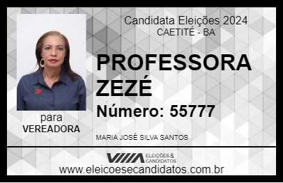 Candidato PROFESSORA ZEZÉ 2024 - CAETITÉ - Eleições