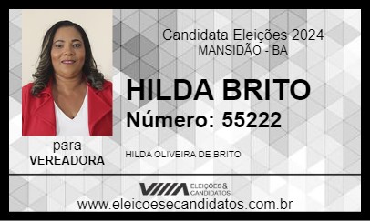 Candidato HILDA BRITO 2024 - MANSIDÃO - Eleições