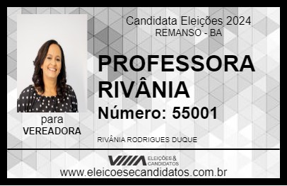 Candidato PROFESSORA RIVÂNIA 2024 - REMANSO - Eleições