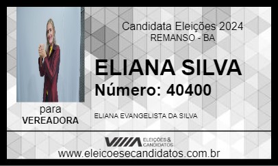 Candidato ELIANA SILVA 2024 - REMANSO - Eleições