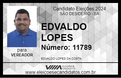 Candidato EDVALDO LOPES 2024 - SÃO DESIDÉRIO - Eleições