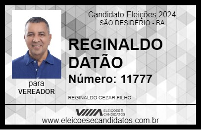 Candidato REGINALDO DATÃO 2024 - SÃO DESIDÉRIO - Eleições