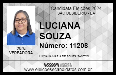 Candidato LUCIANA SOUZA 2024 - SÃO DESIDÉRIO - Eleições