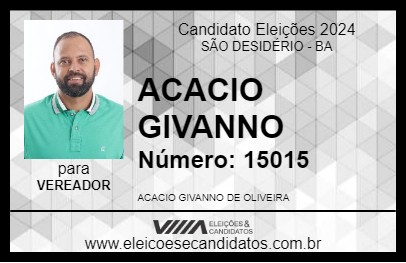 Candidato ACACIO GIVANNO 2024 - SÃO DESIDÉRIO - Eleições