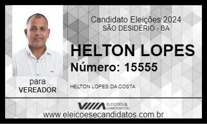 Candidato HELTON LOPES 2024 - SÃO DESIDÉRIO - Eleições