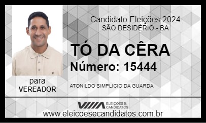 Candidato TÓ DA CÊRA 2024 - SÃO DESIDÉRIO - Eleições