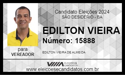 Candidato EDILTON VIEIRA 2024 - SÃO DESIDÉRIO - Eleições