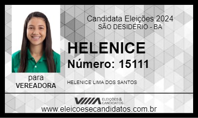 Candidato HELENICE 2024 - SÃO DESIDÉRIO - Eleições