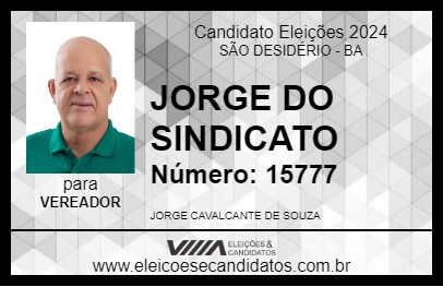 Candidato JORGE DO SINDICATO 2024 - SÃO DESIDÉRIO - Eleições