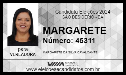 Candidato MARGARETE 2024 - SÃO DESIDÉRIO - Eleições