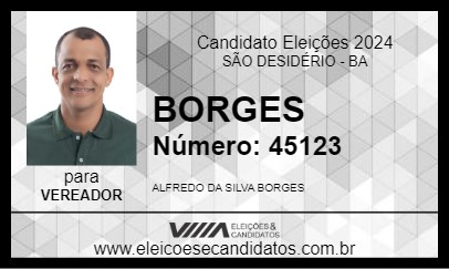 Candidato BORGES 2024 - SÃO DESIDÉRIO - Eleições