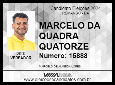 Candidato MARCELO DA QUADRA QUATORZE 2024 - REMANSO - Eleições