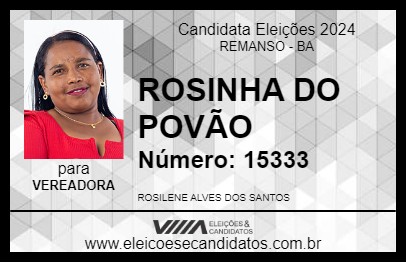 Candidato ROSINHA DO POVÃO 2024 - REMANSO - Eleições