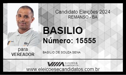 Candidato BASILIO 2024 - REMANSO - Eleições