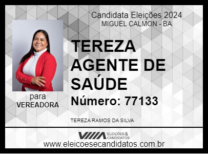 Candidato TEREZA AGENTE DE SAÚDE 2024 - MIGUEL CALMON - Eleições