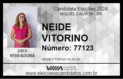 Candidato NEIDE VITORINO 2024 - MIGUEL CALMON - Eleições