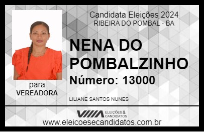 Candidato NENA DO POMBALZINHO 2024 - RIBEIRA DO POMBAL - Eleições