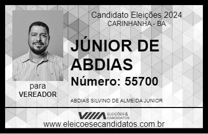 Candidato JÚNIOR DE ABDIAS 2024 - CARINHANHA - Eleições