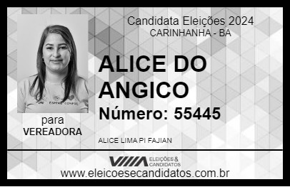 Candidato ALICE DO ANGICO 2024 - CARINHANHA - Eleições