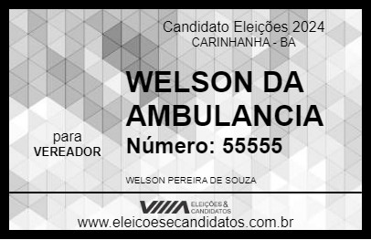 Candidato WELSON DA AMBULANCIA 2024 - CARINHANHA - Eleições