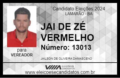 Candidato JAI DE ZÉ VERMELHO 2024 - LAMARÃO - Eleições