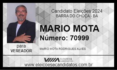 Candidato MARIO MOTA 2024 - BARRA DO CHOÇA - Eleições