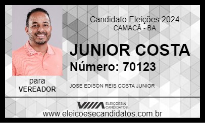 Candidato JUNIOR COSTA 2024 - CAMACÃ - Eleições