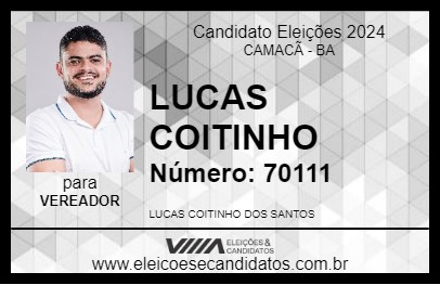 Candidato LUCAS COITINHO 2024 - CAMACÃ - Eleições