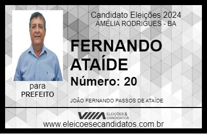 Candidato FERNANDO ATAÍDE 2024 - AMÉLIA RODRIGUES - Eleições