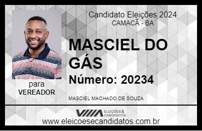 Candidato MASCIEL DO GÁS 2024 - CAMACÃ - Eleições