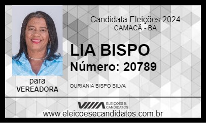 Candidato LIA BISPO 2024 - CAMACÃ - Eleições