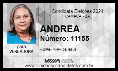 Candidato ANDREA 2024 - CAMACÃ - Eleições