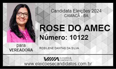 Candidato ROSE DO AMEC 2024 - CAMACÃ - Eleições