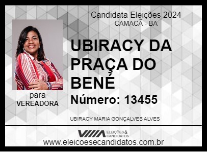 Candidato UBIRACY DA PRAÇA DO BENÉ 2024 - CAMACÃ - Eleições