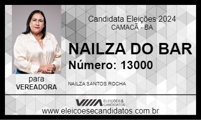 Candidato NAILZA DO BAR 2024 - CAMACÃ - Eleições