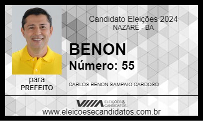 Candidato BENON 2024 - NAZARÉ - Eleições