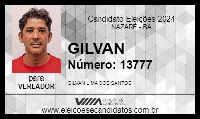 Candidato GILVAN 2024 - NAZARÉ - Eleições