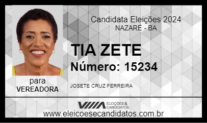 Candidato TIA ZETE 2024 - NAZARÉ - Eleições