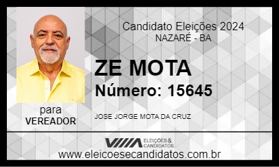 Candidato ZE MOTA 2024 - NAZARÉ - Eleições