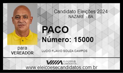 Candidato PACO 2024 - NAZARÉ - Eleições