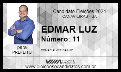 Candidato EDMAR LUZ 2024 - CANAVIEIRAS - Eleições