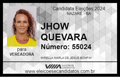 Candidato JHOW QUEVARA 2024 - NAZARÉ - Eleições