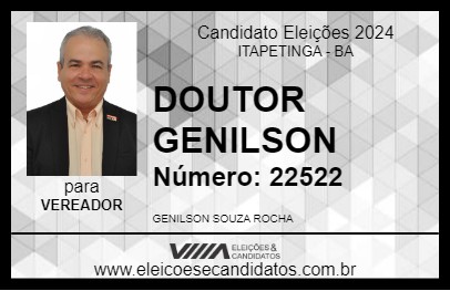 Candidato DOUTOR GENILSON 2024 - ITAPETINGA - Eleições