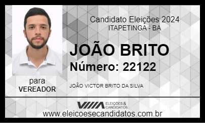 Candidato JOÃO BRITO 2024 - ITAPETINGA - Eleições