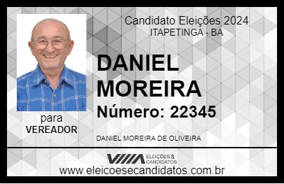 Candidato DANIEL MOREIRA 2024 - ITAPETINGA - Eleições