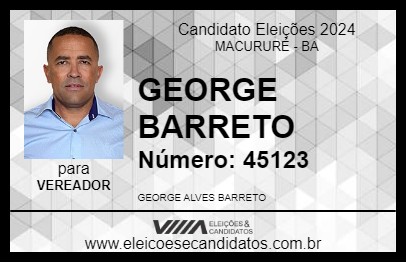 Candidato GEORGE BARRETO 2024 - MACURURÉ - Eleições