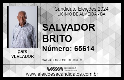 Candidato SALVADOR BRITO 2024 - LICÍNIO DE ALMEIDA - Eleições