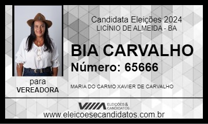 Candidato BIA CARVALHO 2024 - LICÍNIO DE ALMEIDA - Eleições