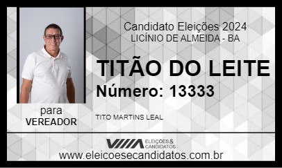 Candidato TITÃO DO LEITE 2024 - LICÍNIO DE ALMEIDA - Eleições