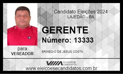 Candidato GERENTE 2024 - LAJEDÃO - Eleições